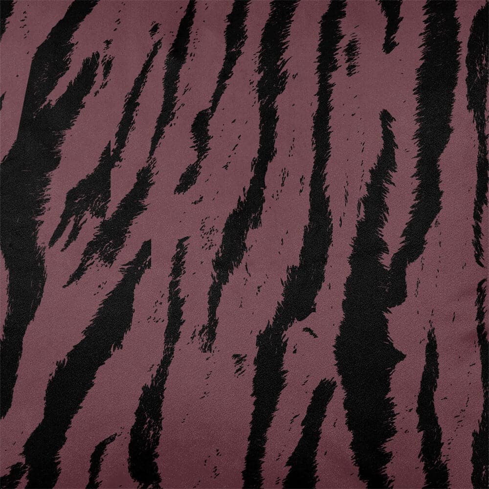Upholstery Curtain Fabric - Luxury Eco - Friendly Velvet - Tiger Print - Italian Grape by Izabela Peters