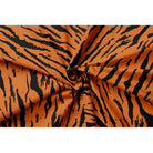 Tiger Print velvet fabric in Orange