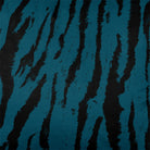 Upholstery Curtain Fabric - Luxury Eco - Friendly Velvet - Tiger Print - Teal by Izabela Peters