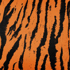 Tiger Print velvet fabric in Orange, pattern detail
