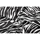Zebra Print velvet fabric in Black And White