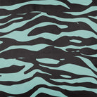 Upholstery Curtain Fabric - Luxury Eco - Friendly Velvet - Zebra Print - Blue Surf by Izabela Peters