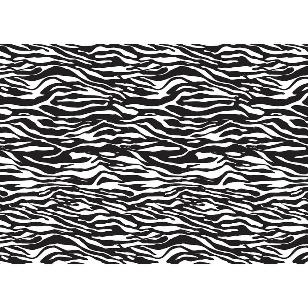 Zebra Print velvet fabric in Black And White