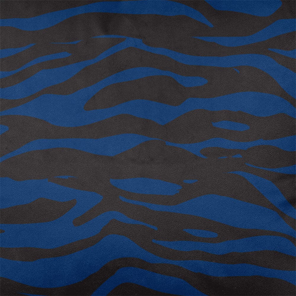 Upholstery Curtain Fabric - Luxury Eco-Friendly Velvet - Zebra Print  IzabelaPeters Estate Blue  