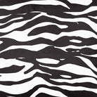 Zebra Print velvet fabric in Black And White, pattern detail