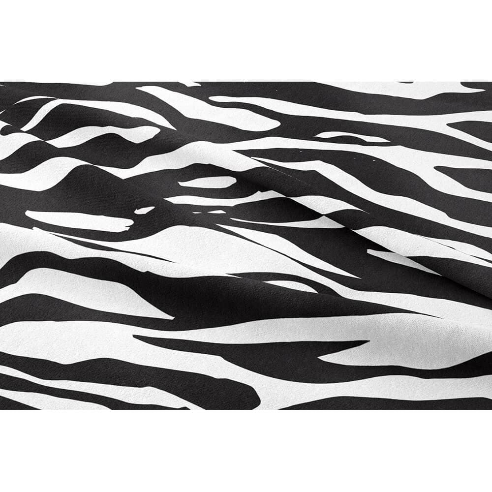 Zebra Print velvet fabric in Black And White