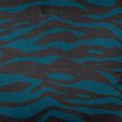 Upholstery Curtain Fabric - Luxury Eco - Friendly Velvet - Zebra Print - Teal by Izabela Peters