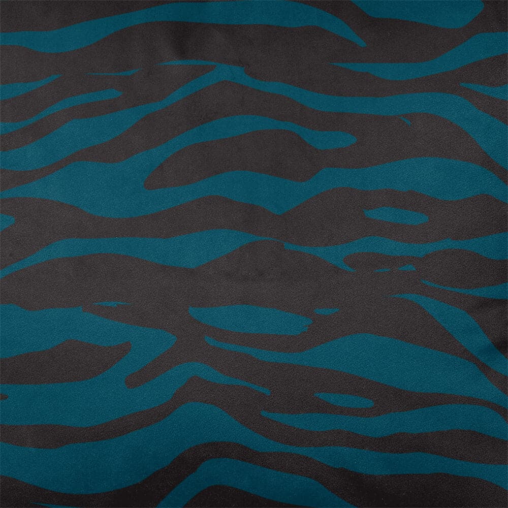 Upholstery Curtain Fabric - Luxury Eco-Friendly Velvet - Zebra Print  IzabelaPeters Teal  